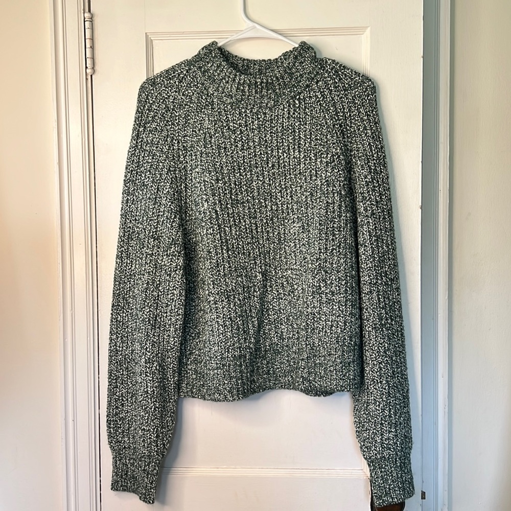 Green & White Knit Sweater